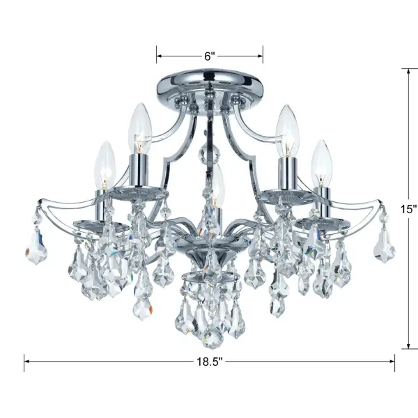Cedar 18.5" Semi Flush Mount in Vibrant Gold - Image 5
