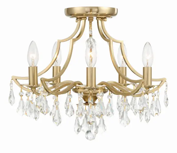 Cedar 18.5" Semi Flush Mount in Vibrant Gold - Image 7