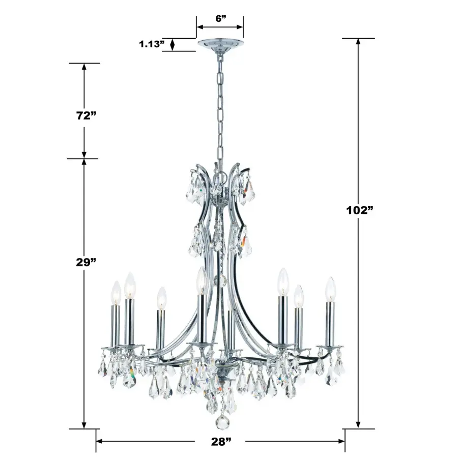 Cedar 28" Crystal Chandelier - Image 2
