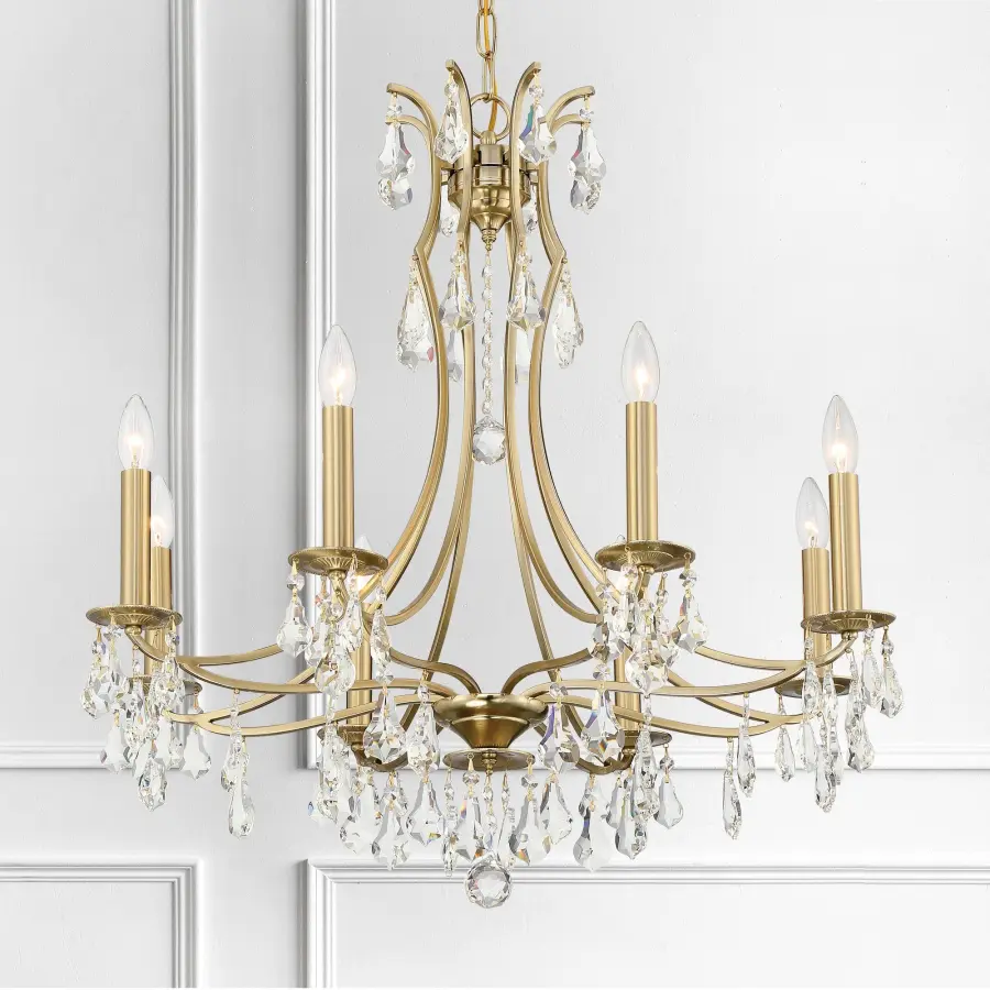 Cedar 28" Crystal Chandelier in Vibrant Gold - Image 13