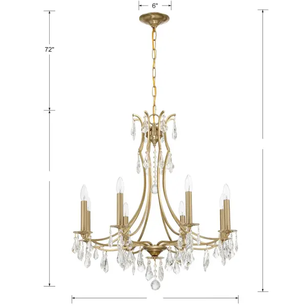 Cedar 28" Crystal Chandelier in Vibrant Gold - Image 14