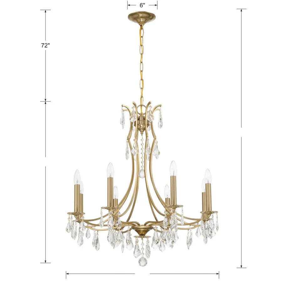 Cedar 28" Crystal Chandelier in Vibrant Gold - Image 14