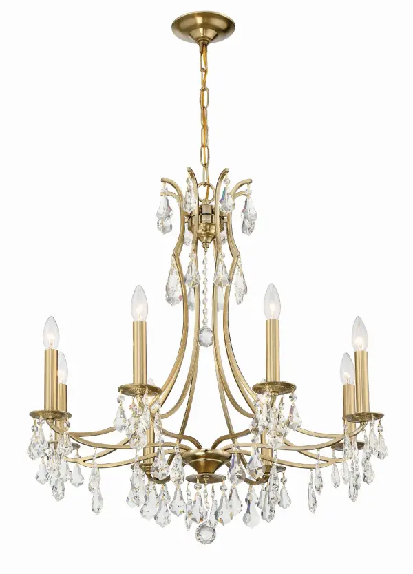 Cedar 28" Crystal Chandelier in Vibrant Gold - Image 7