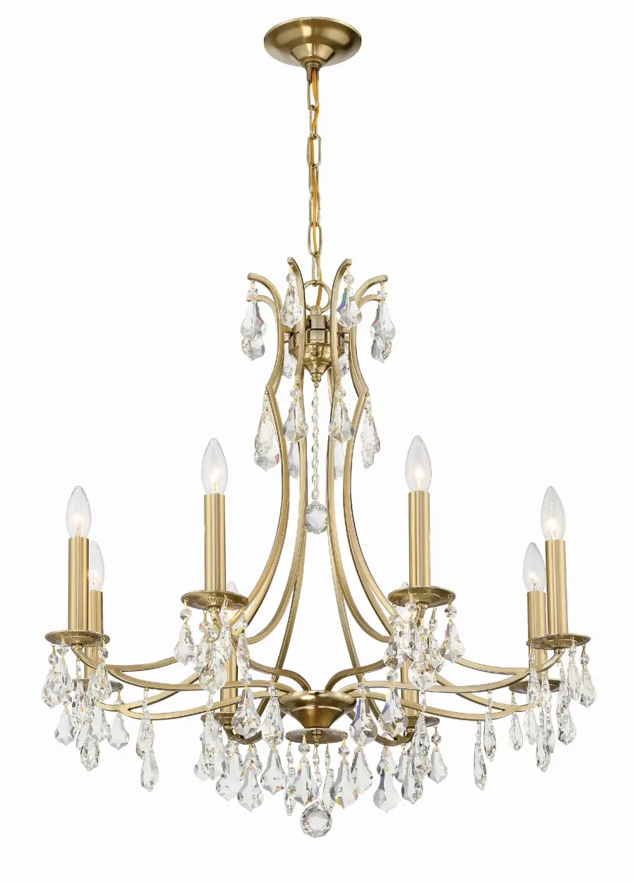 Cedar 28" Crystal Chandelier in Vibrant Gold - Image 7
