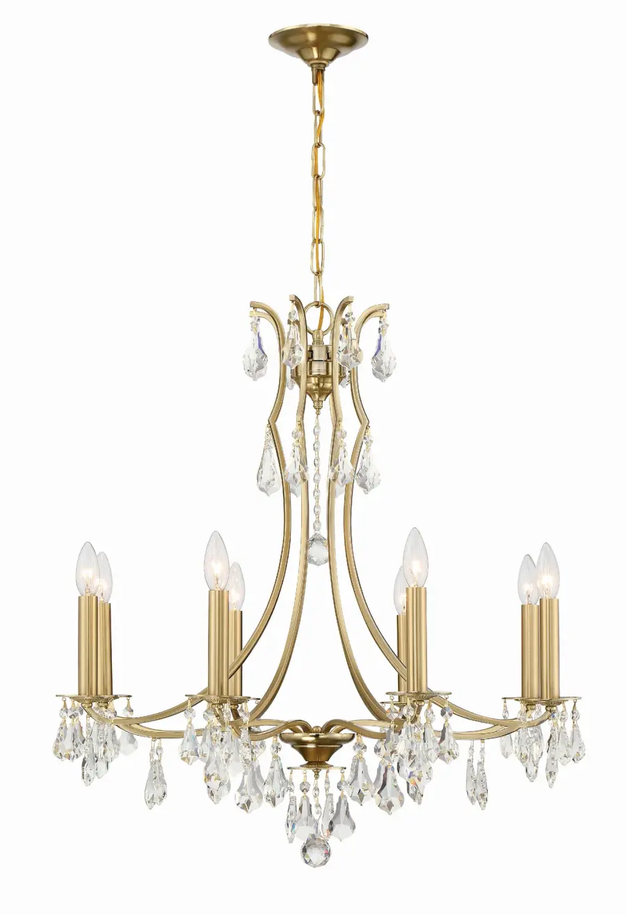 Cedar 28" Crystal Chandelier in Vibrant Gold - Image 8