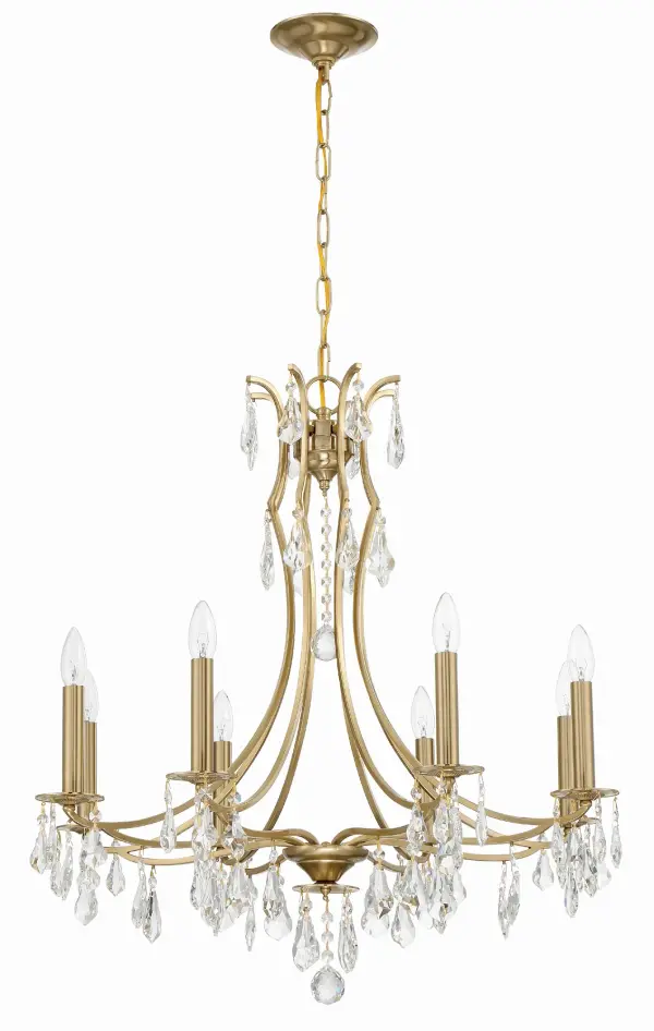 Cedar 28" Crystal Chandelier in Vibrant Gold - Image 9
