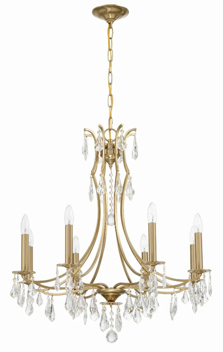 Cedar 28" Crystal Chandelier in Vibrant Gold - Image 9