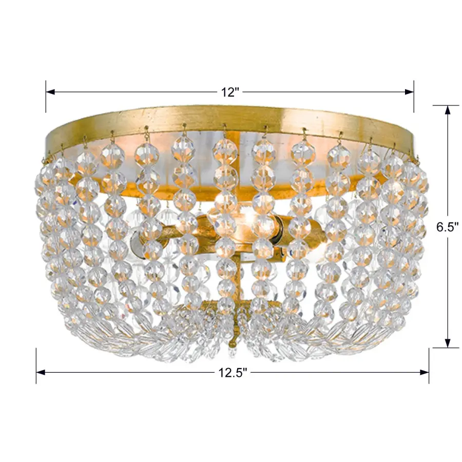 Rylee 12.5" Flush Mount in Antique Gold - Image 5