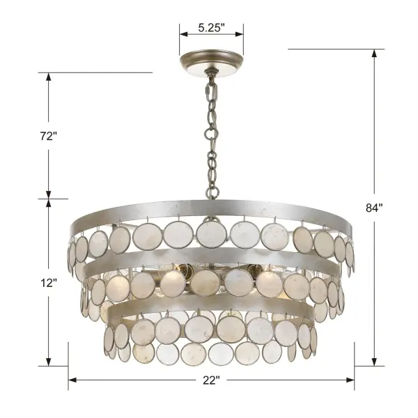 Coco 22" Chandelier in Antique Silver - Image 2