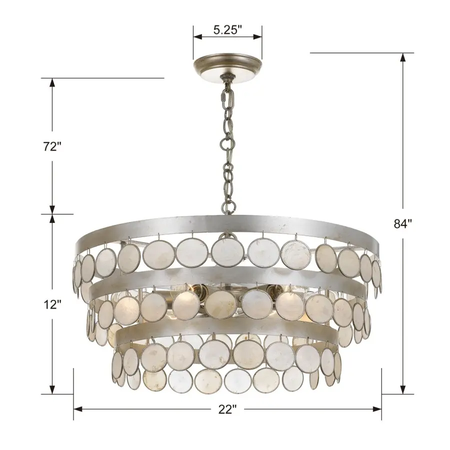 Coco 22" Chandelier in Antique Silver - Image 2
