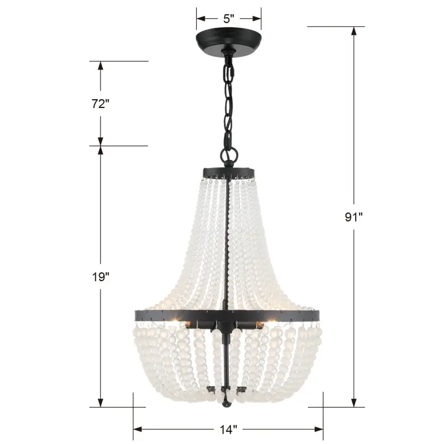 Rylee 14" Antique Gold Chandelier - Image 14