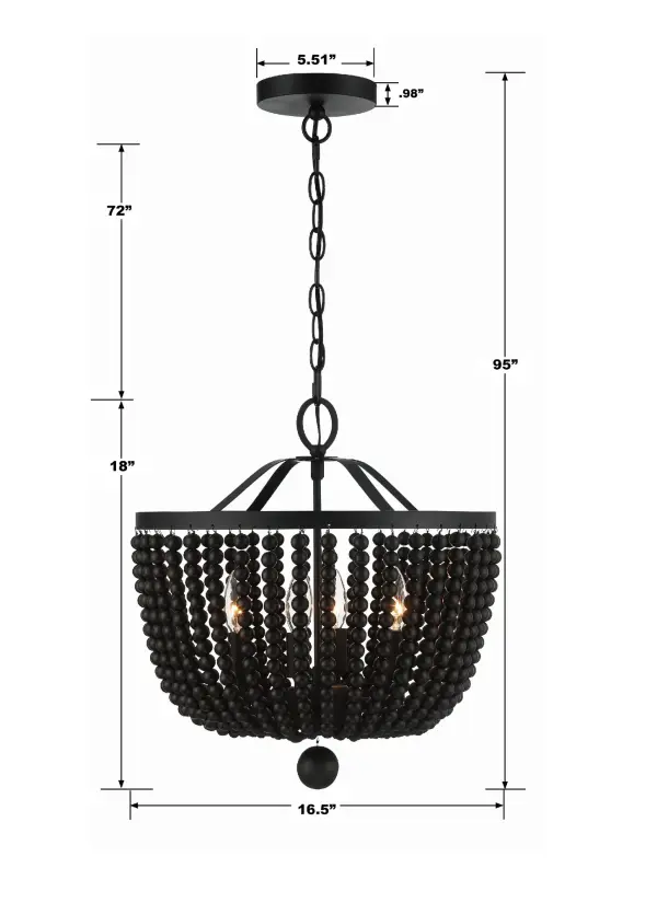 Rylee 16.5" Matte Black Chandelier - Image 17