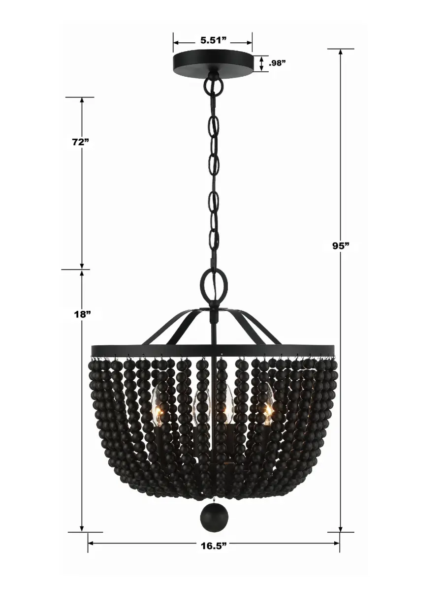 Rylee 16.5" Matte Black Chandelier - Image 17