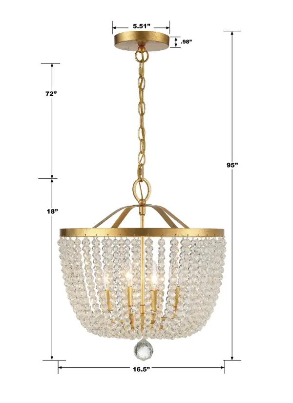 Rylee 16.5" Matte Black Chandelier - Image 7