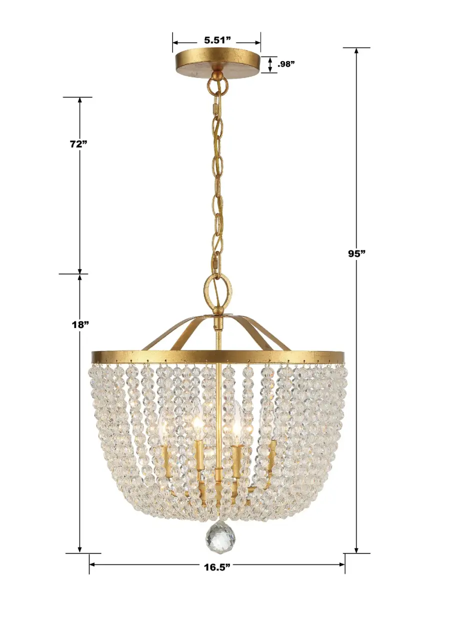 Rylee 16.5" Matte Black Chandelier - Image 7