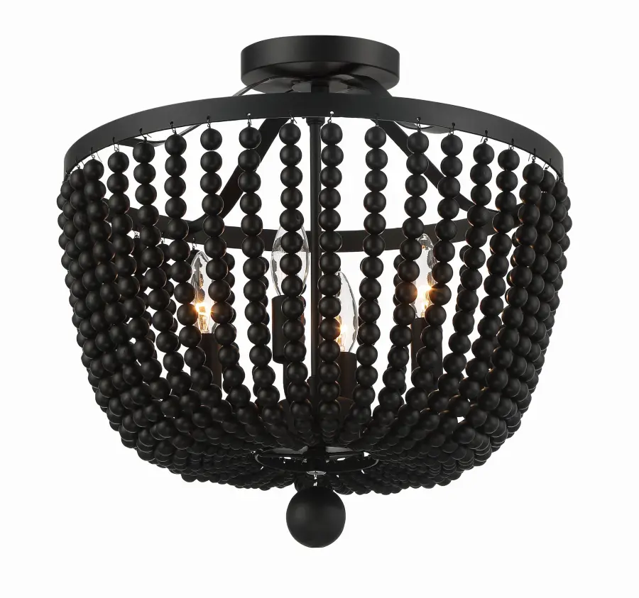 Rylee 16.5" Semi Flush Mount in Matte Black - Image 12