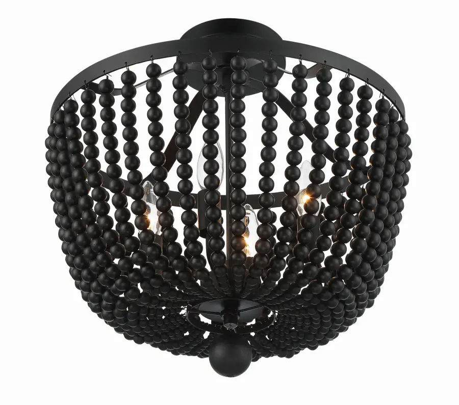 Rylee 16.5" Semi Flush Mount in Matte Black - Image 13