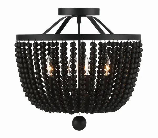 Rylee 16.5" Semi Flush Mount in Matte Black - Image 14