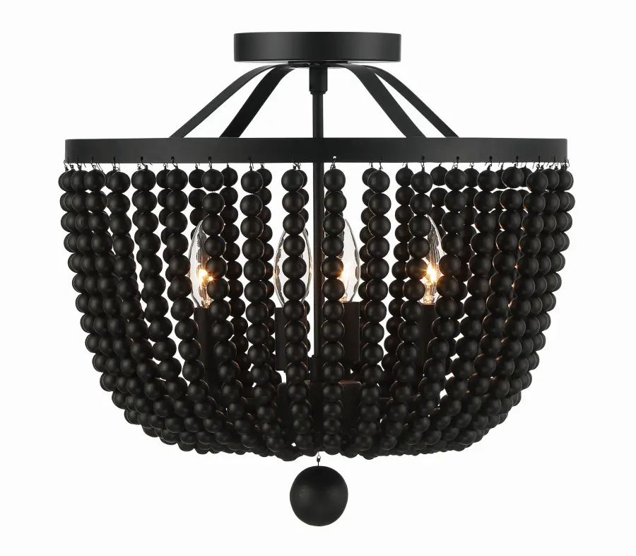 Rylee 16.5" Semi Flush Mount in Matte Black - Image 14