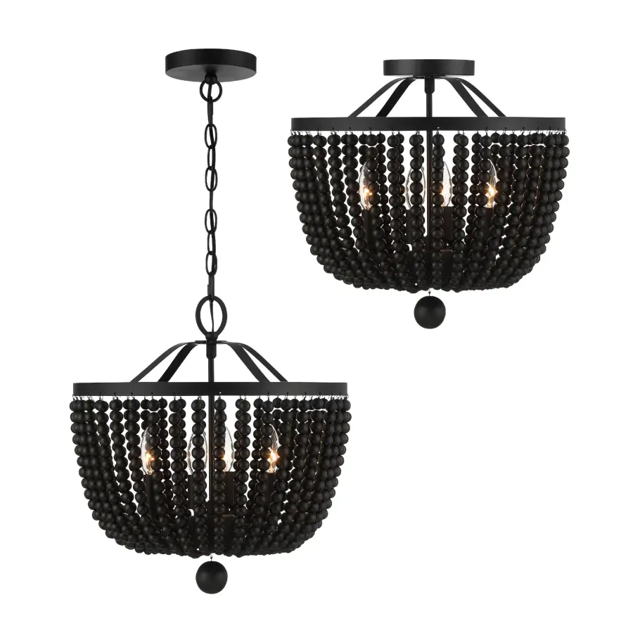 Rylee 16.5" Semi Flush Mount in Matte Black - Image 15