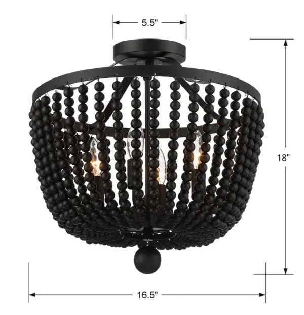 Rylee 16.5" Semi Flush Mount in Matte Black - Image 16