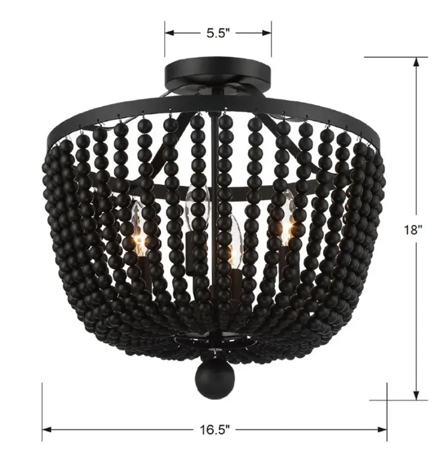 Rylee 16.5" Semi Flush Mount in Matte Black - Image 16