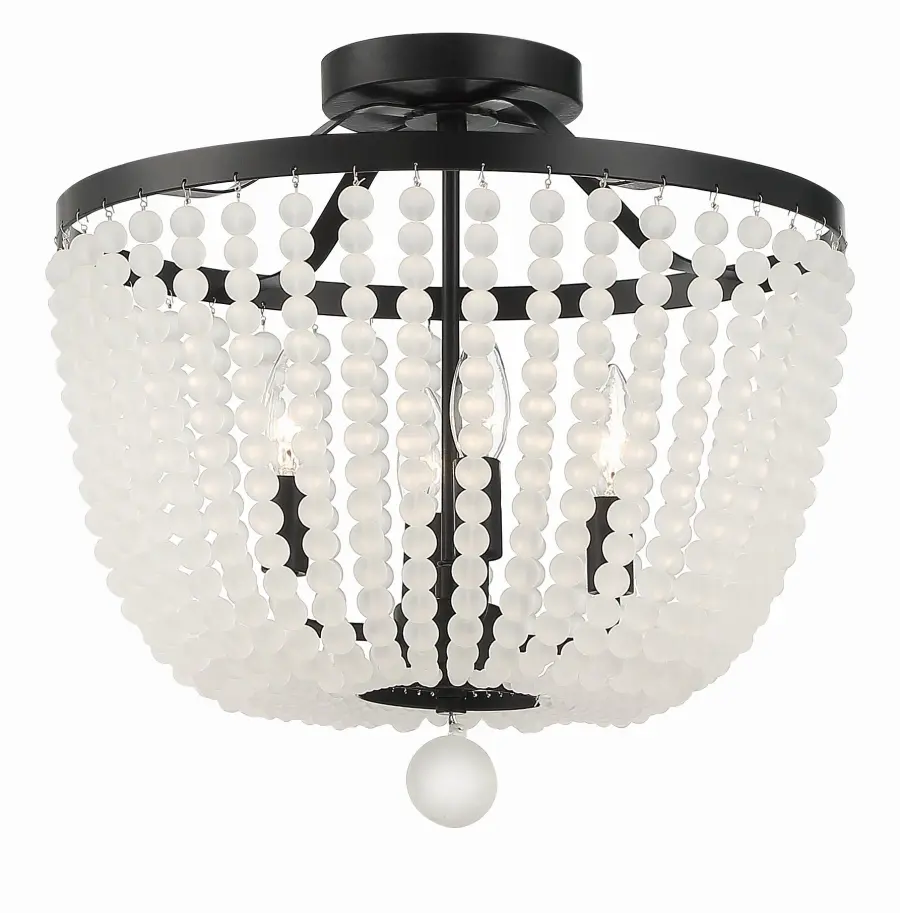 Rylee 16.5" Semi Flush Mount in Matte Black - Image 7