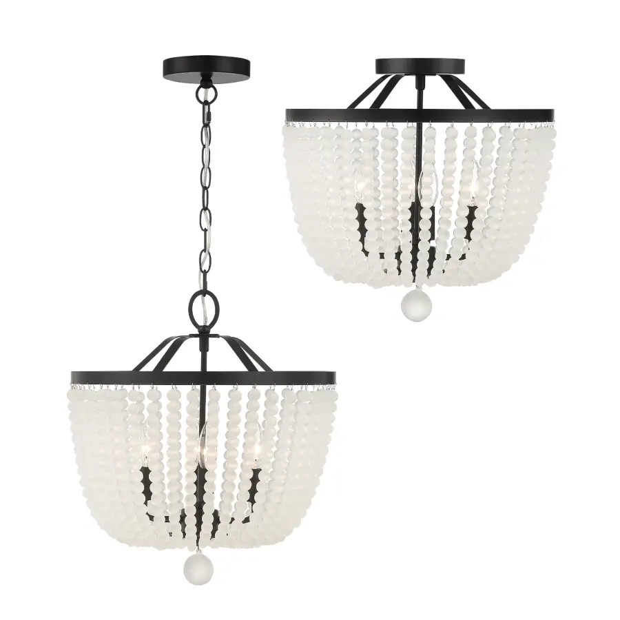 Rylee 16.5" Semi Flush Mount in Matte Black - Image 10