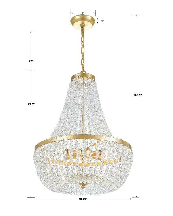 Rylee 18.75" Antique Gold Chandelier - Image 5