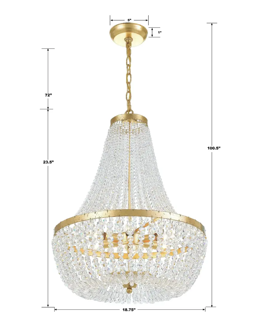 Rylee 18.75" Antique Gold Chandelier - Image 5