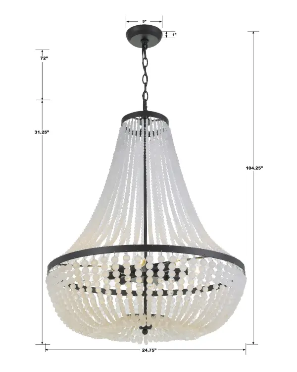 Rylee 24.75" Chandelier in Antique Gold - Image 12