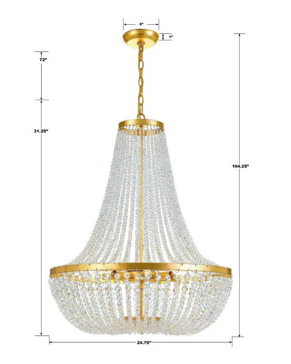 Rylee 24.75" Chandelier in Antique Gold - Image 5