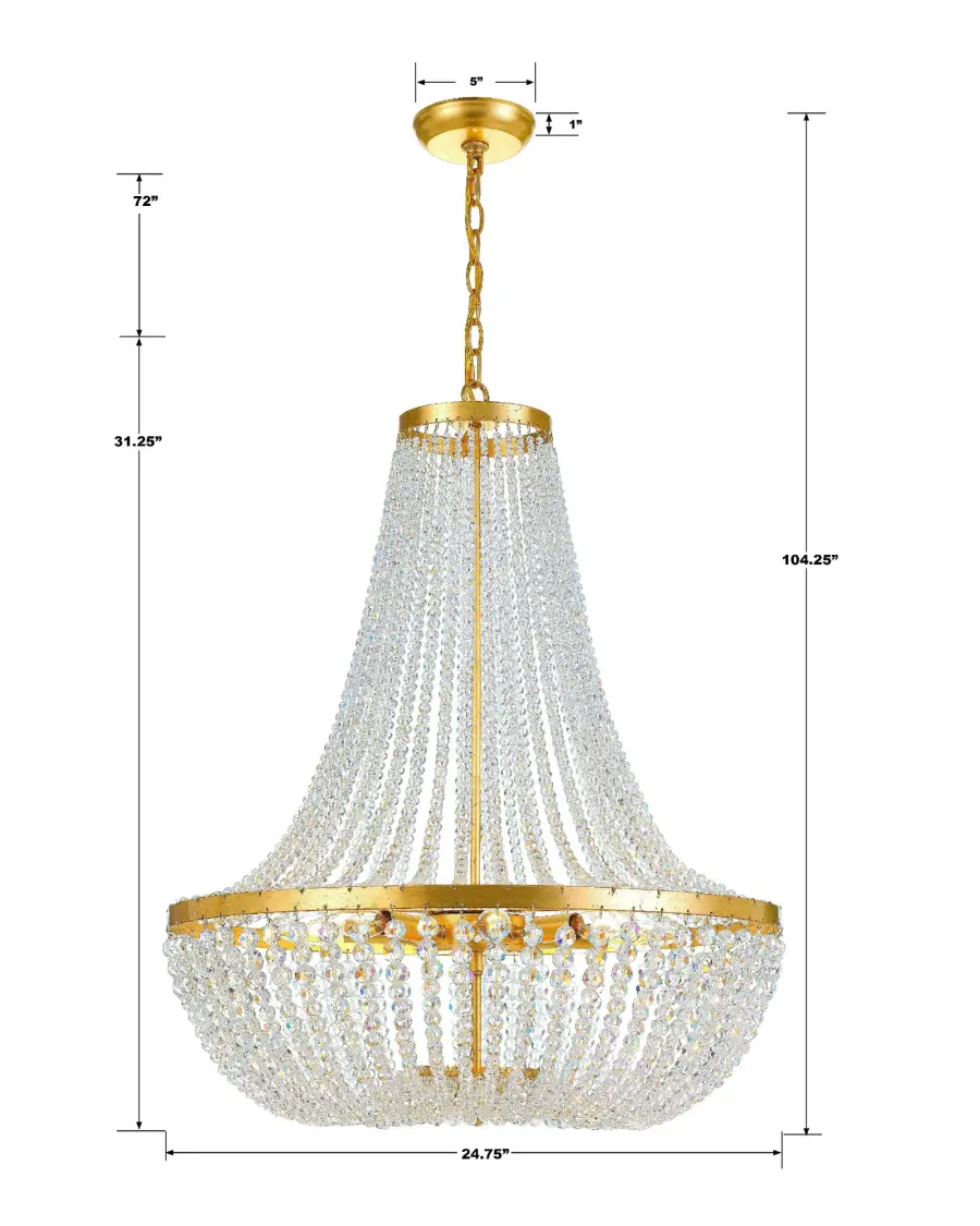 Rylee 24.75" Chandelier in Antique Gold - Image 5