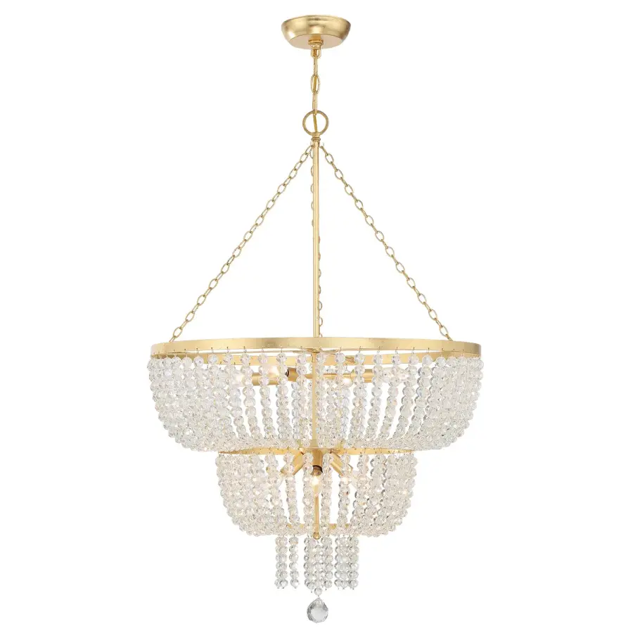 Rylee 24.75" Antique Gold Chandelier - Image 2