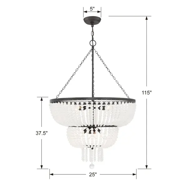Rylee 24.75" Antique Gold Chandelier - Image 12
