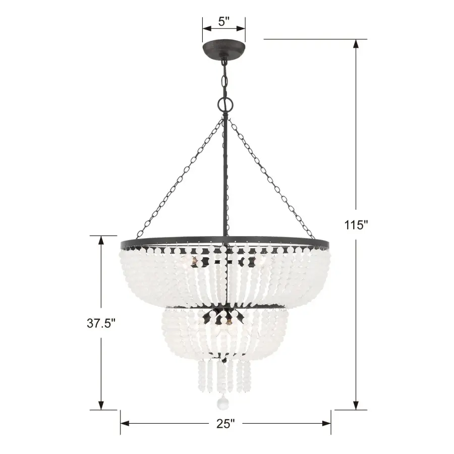 Rylee 24.75" Antique Gold Chandelier - Image 12