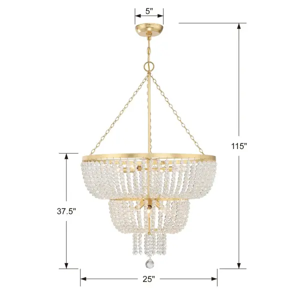 Rylee 24.75" Antique Gold Chandelier - Image 5