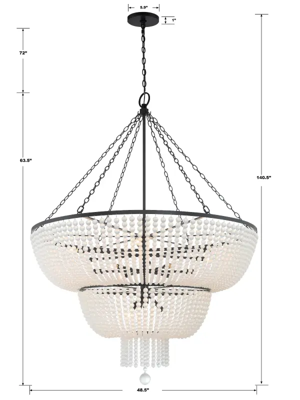 Rylee 48.5" Chandelier in Antique Gold - Image 11