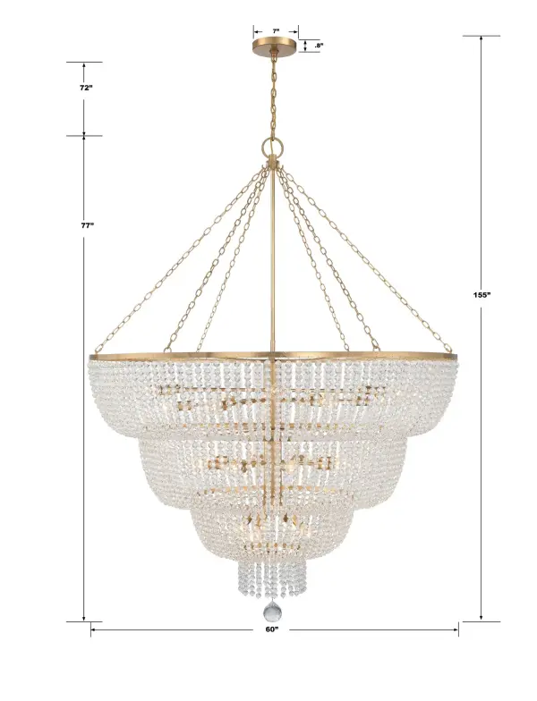 Rylee 60" Chandelier in Antique Gold - Image 7