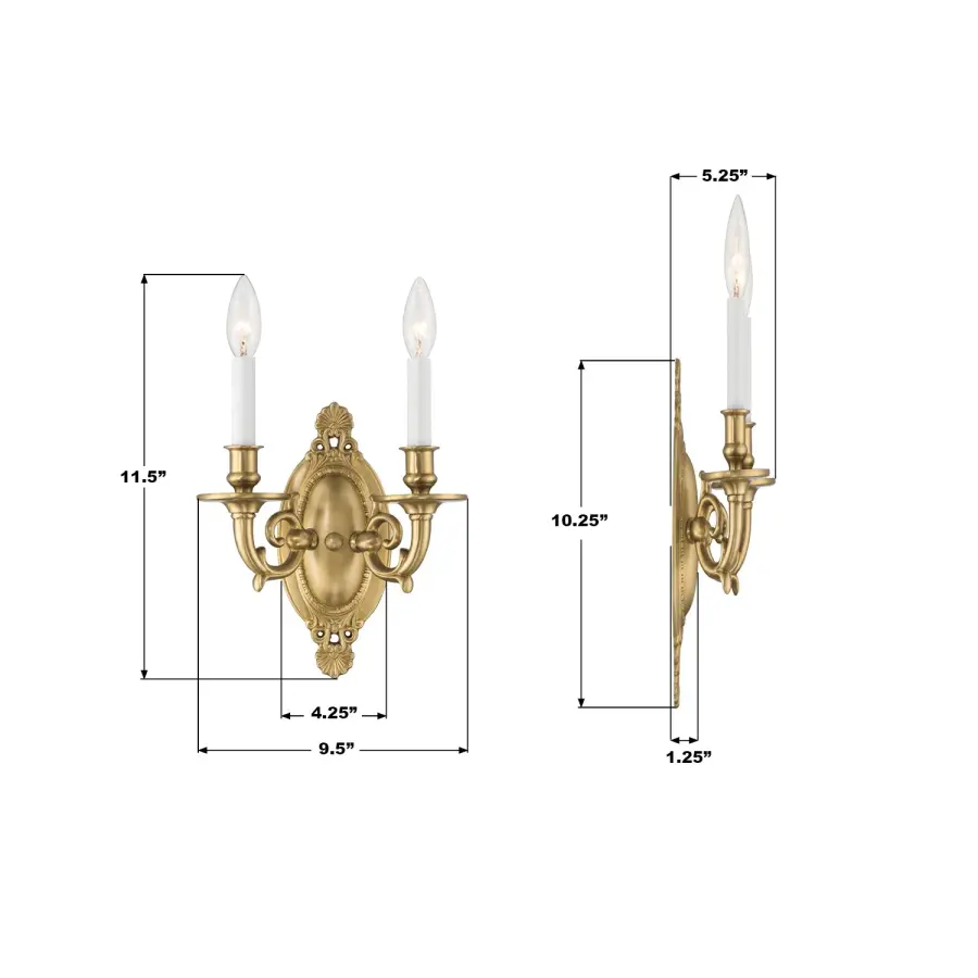 Milford 9.5" Aged Brass Sconce - Image 7