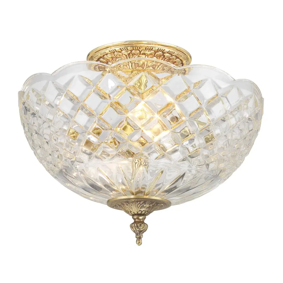Milton 10" Semi Flush Mount in Olde Brass - Image 1