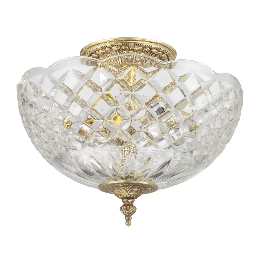 Milton 10" Semi Flush Mount in Olde Brass - Image 2