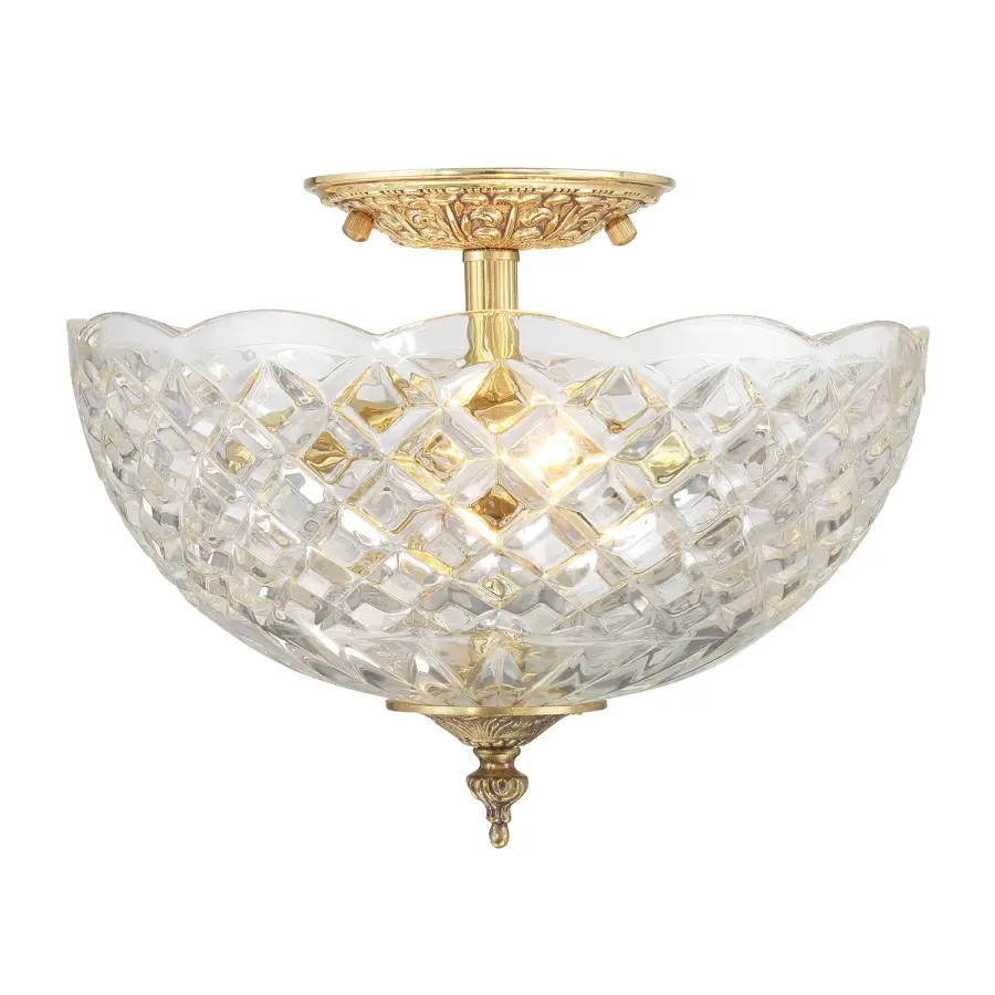Milton 10" Semi Flush Mount in Olde Brass - Image 3
