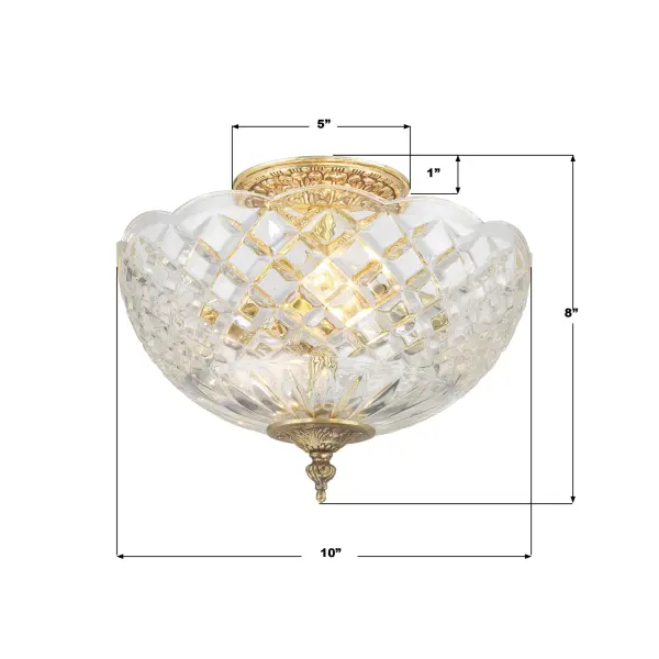 Milton 10" Semi Flush Mount in Olde Brass - Image 7