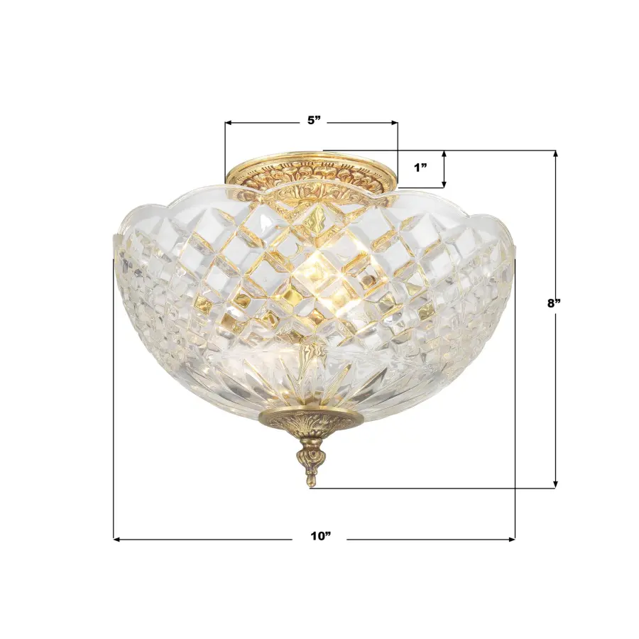 Milton 10" Semi Flush Mount in Olde Brass - Image 7