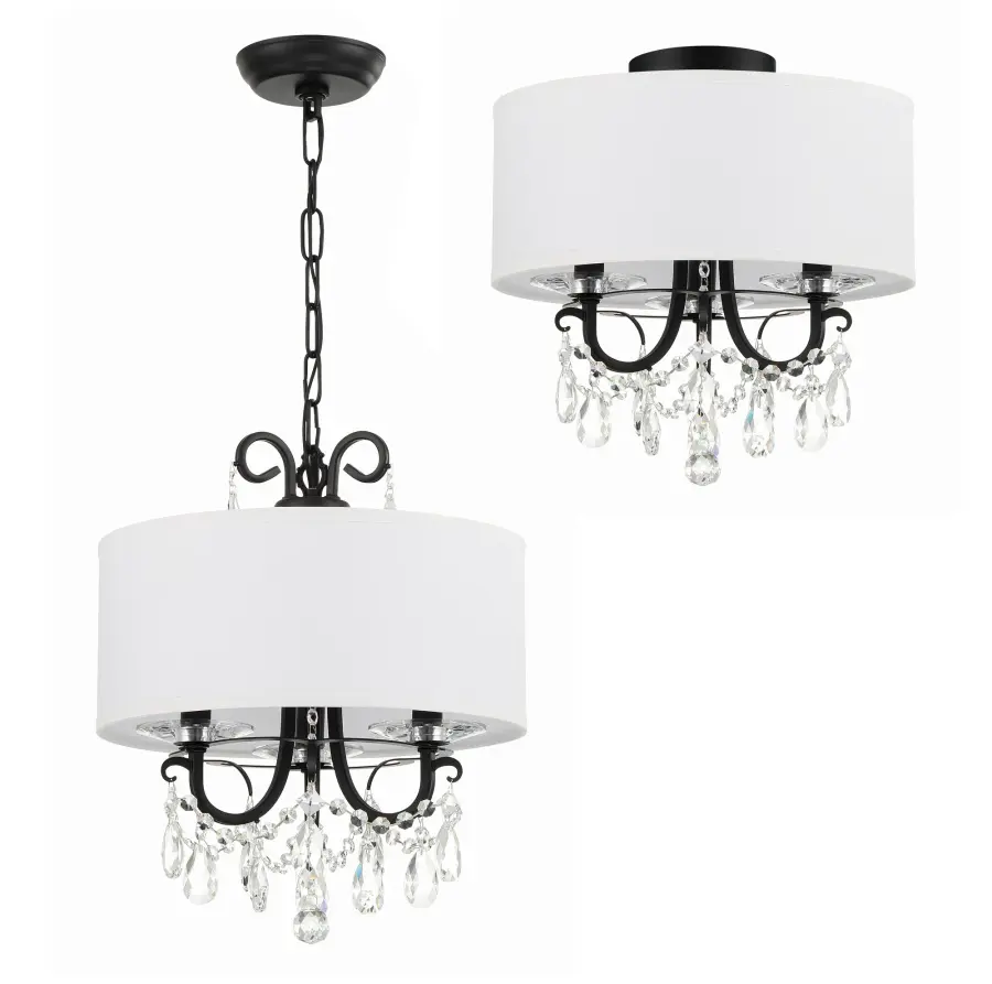 Othello 14" Matte Black Crystal Chandelier - Image 15