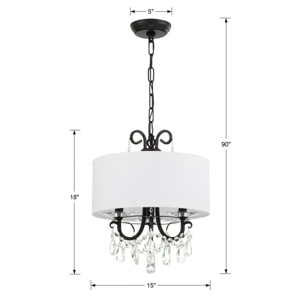 Othello 14" Matte Black Crystal Chandelier - Image 20