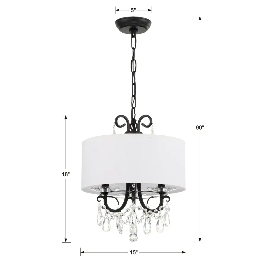 Othello 14" Matte Black Crystal Chandelier - Image 20