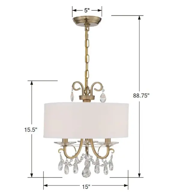 Othello 14" Matte Black Crystal Chandelier - Image 5