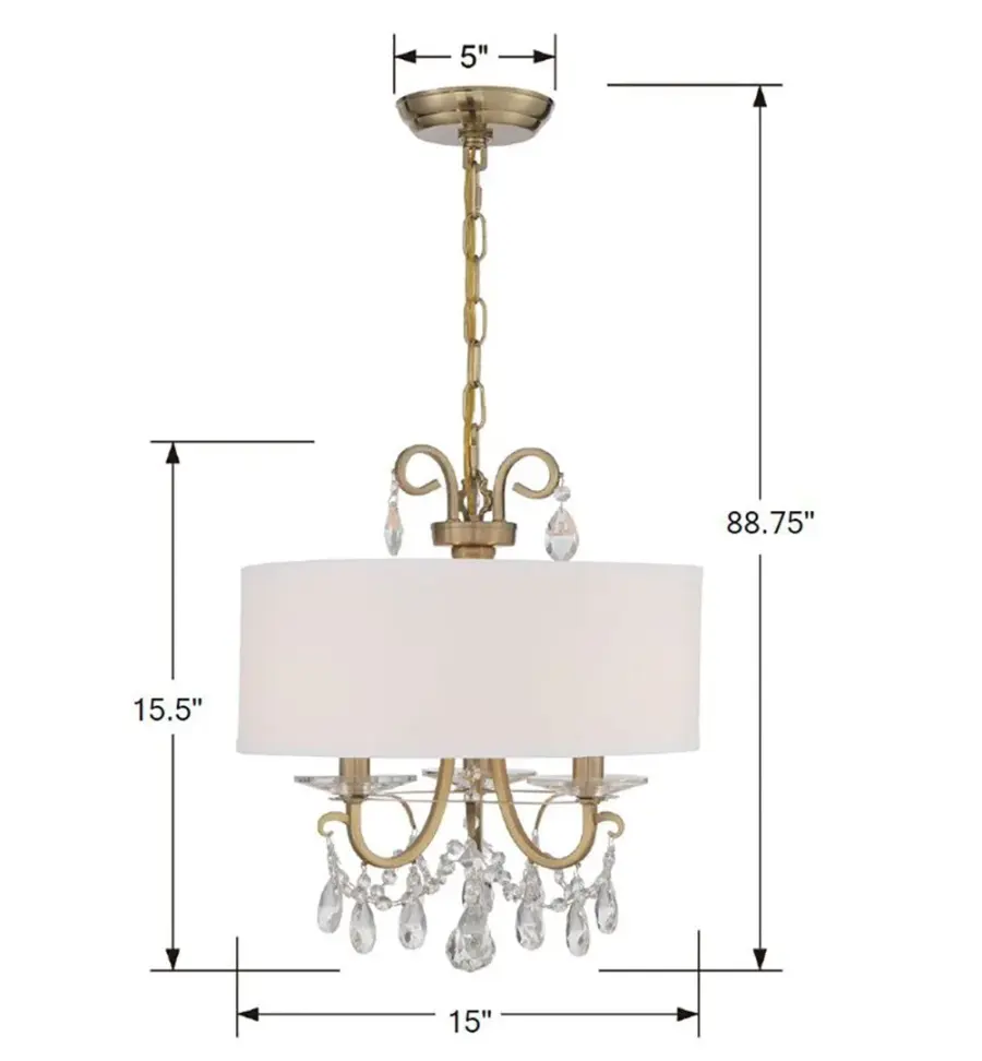 Othello 14" Matte Black Crystal Chandelier - Image 5